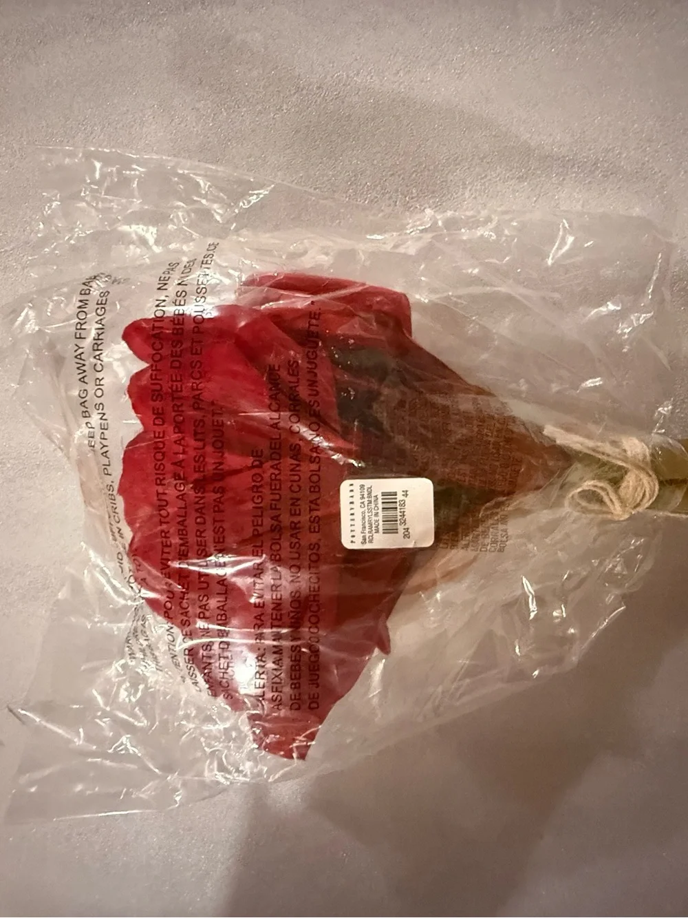 New Pottery Barn Winter Holiday Faux Amaryllis Bouquet, Red